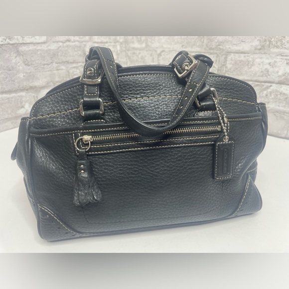 Vintage Coach Black Leather Bag Milled Cowhide A06S-5031 Shoulder Handbag EUC - Picture 1 of 10